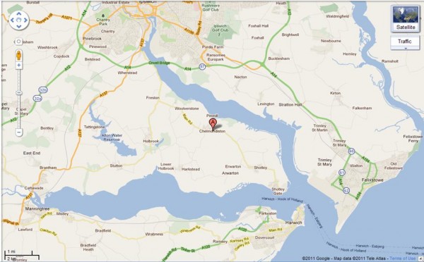 Chelmondiston Map